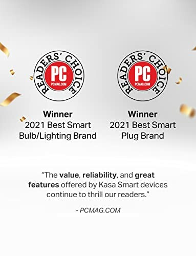 PCMag Readers' Choice Awards 2021 for Best Smart Bulb and Plug Brand