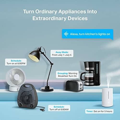 Smart home devices with automation features and Alexa integration.