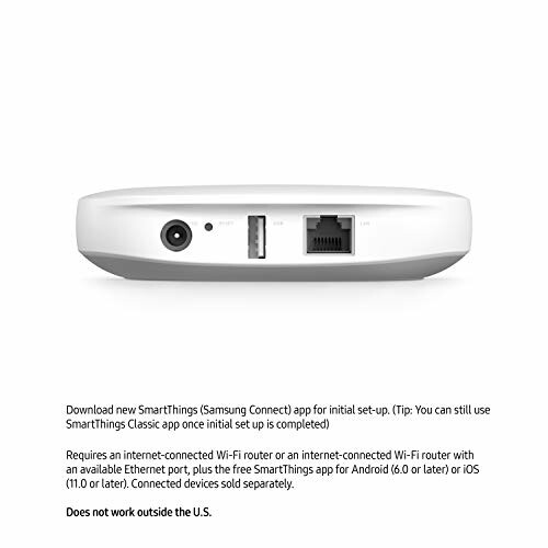 Back view of SmartThings hub with power and Ethernet ports.