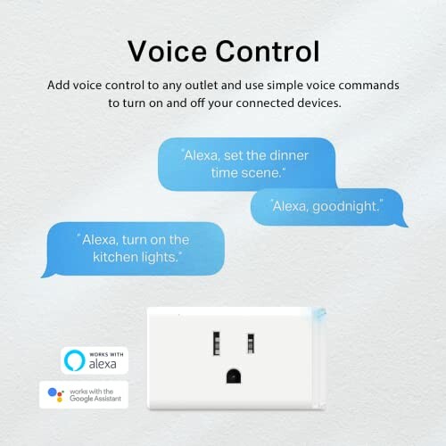 Smart outlet with voice control feature using Alexa and Google Assistant.